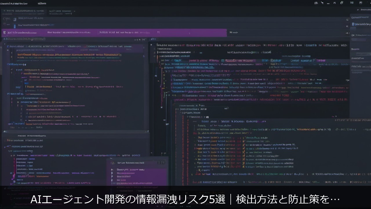 使い方：AIエージェント開発の情報漏洩リスク5選｜検出方法と防止策を実装レベルで解説 アイキャッチ