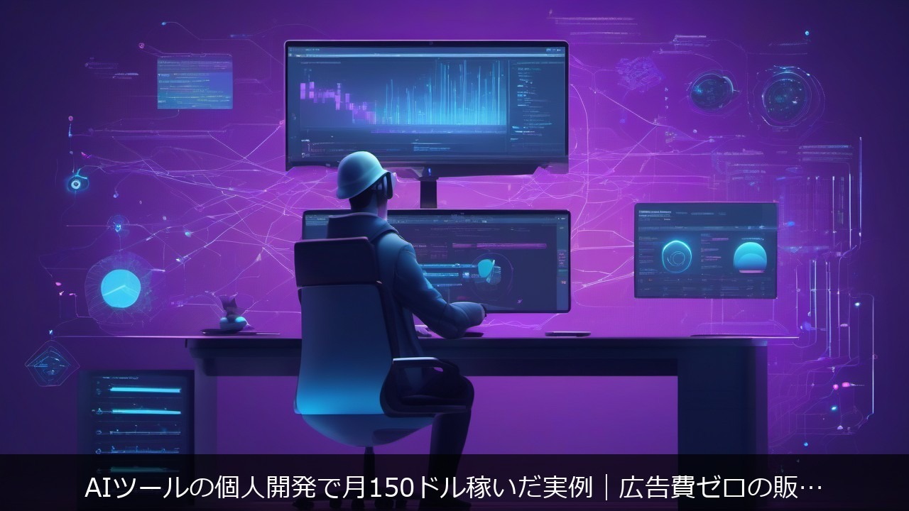 AIツールの個人開発で月150ドル稼いだ実例｜広告費ゼロの販売戦略を徹底分析 アイキャッチ