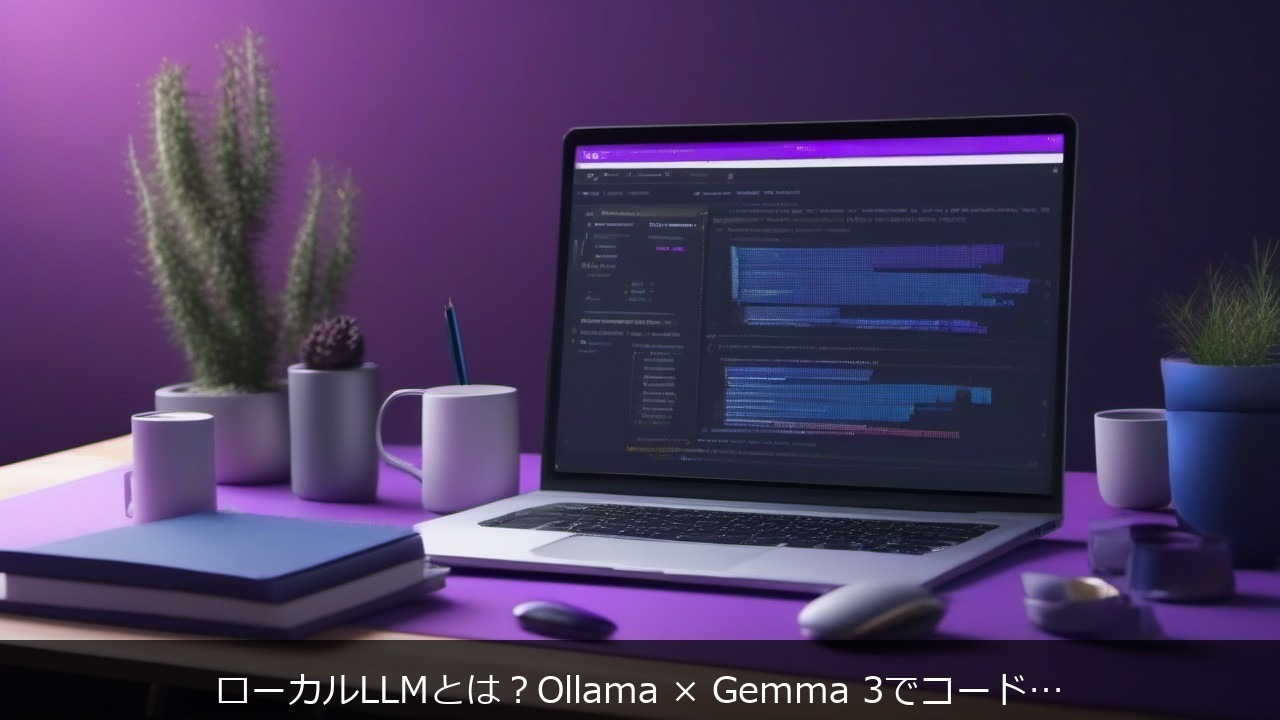 ローカルLLMとは？Ollama × Gemma 3でコードを外に出さずに使うAI環境を初心者向けに解説 アイキャッチ