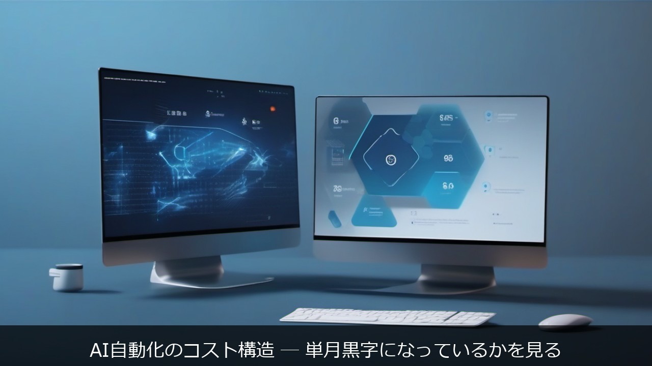 AI コスト 自動化に関する記事のアイキャッチ画像 - AI自動化のコスト構造 ─ 単月黒字になっているかを見る