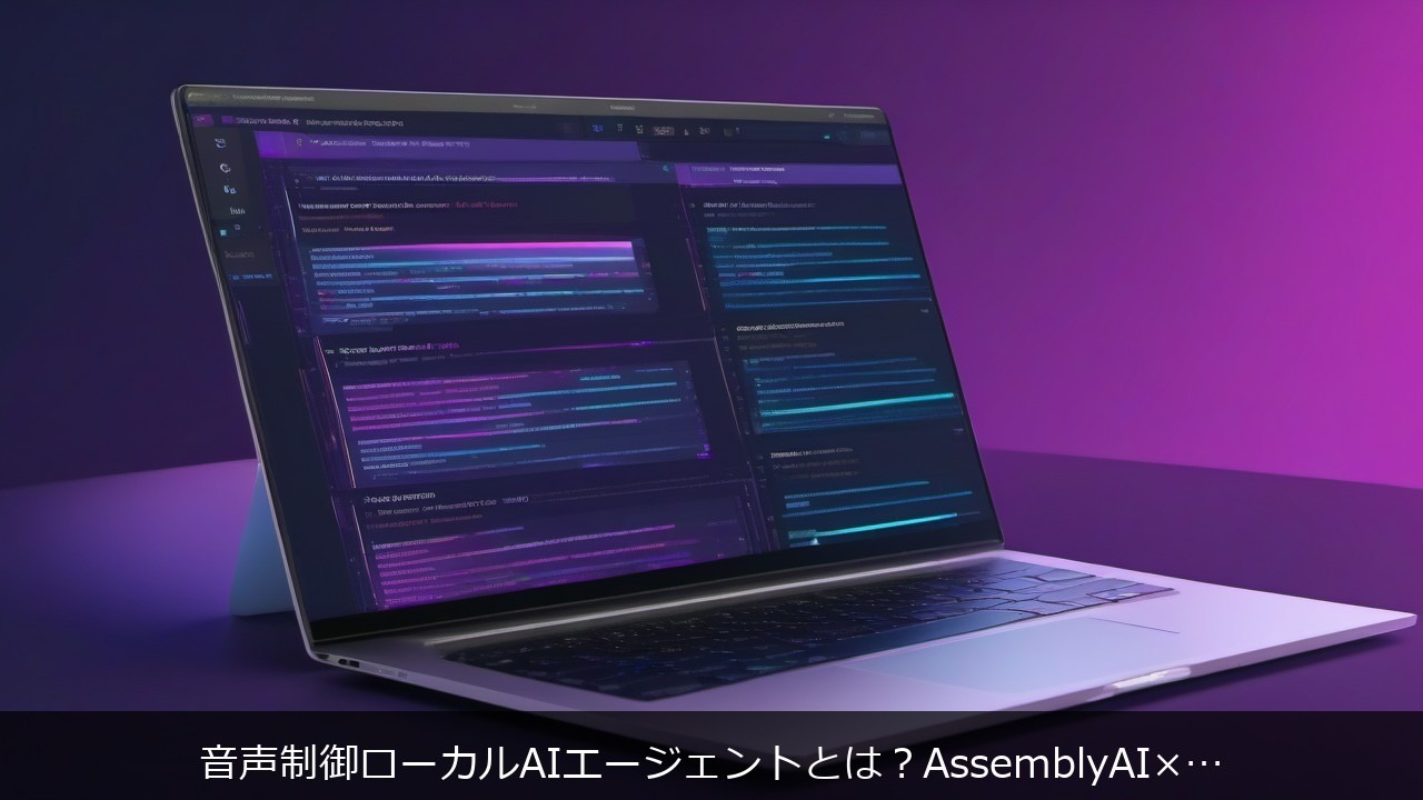音声制御ローカルAIエージェントとは？AssemblyAI×Groq×Llama 3 アイキャッチ