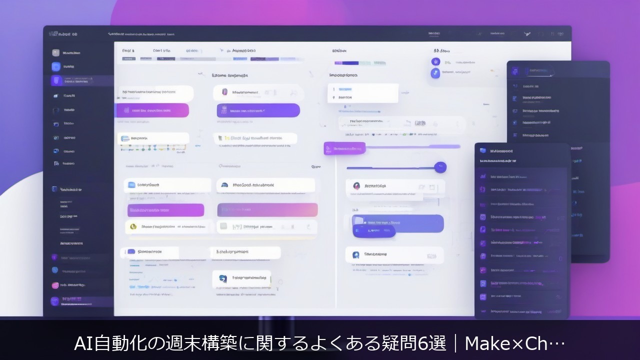 AI自動化の週末構築に関するよくある疑問6選｜Make×ChatGPT×Notionで全部まとめて答えます アイキャッチ