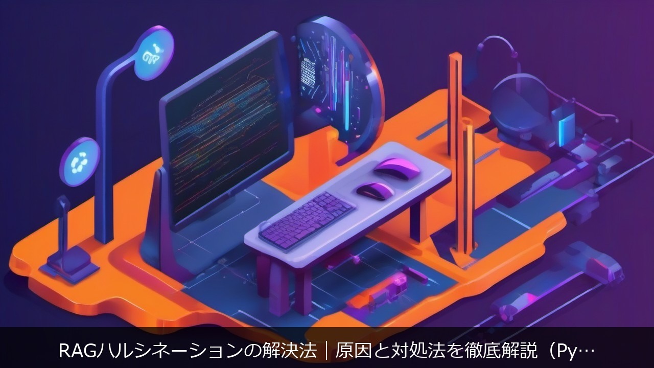 RAGハルシネーションの解決法｜原因と対処法を徹底解説（Python検証パターン15行） アイキャッチ