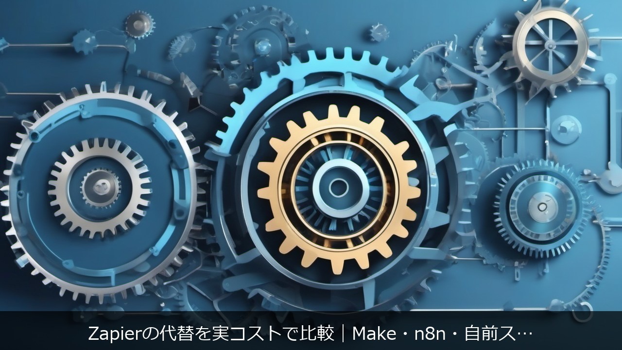 Zapierの代替を実コストで比較｜Make・n8n・自前スクリプトのどれを選ぶか アイキャッチ