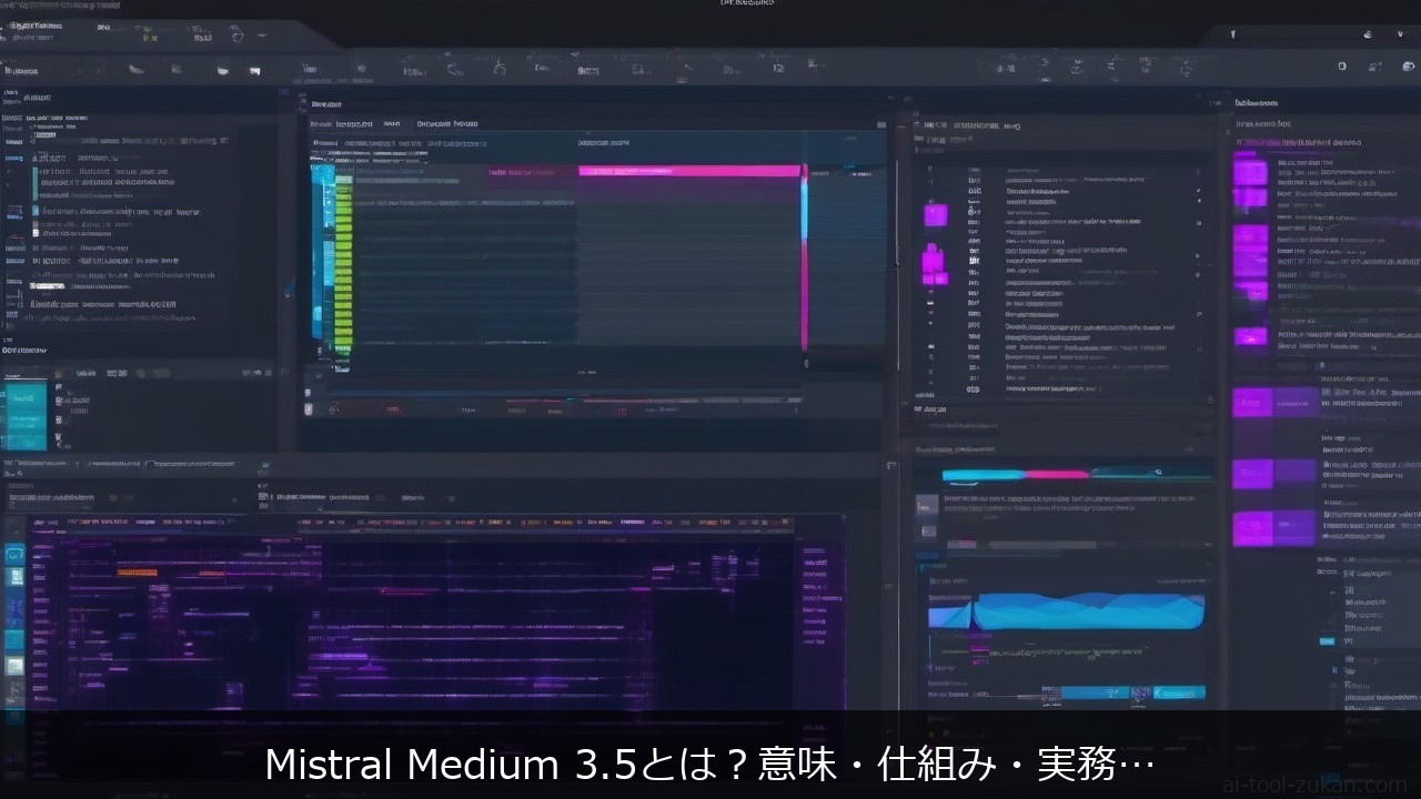 Mistral Medium 3.5とはに関する記事のアイキャッチ画像 - Mistral Medium 3.5とは？意味・仕組み・実務での使い方をわかりやすく解説