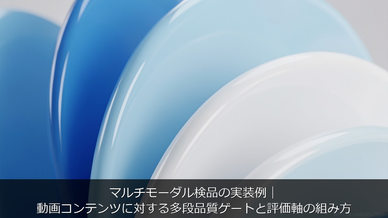 マルチモーダル検品の実装例｜動画コンテンツに対する多段品質ゲートと評価軸の組み方 のアイキャッチ画像
