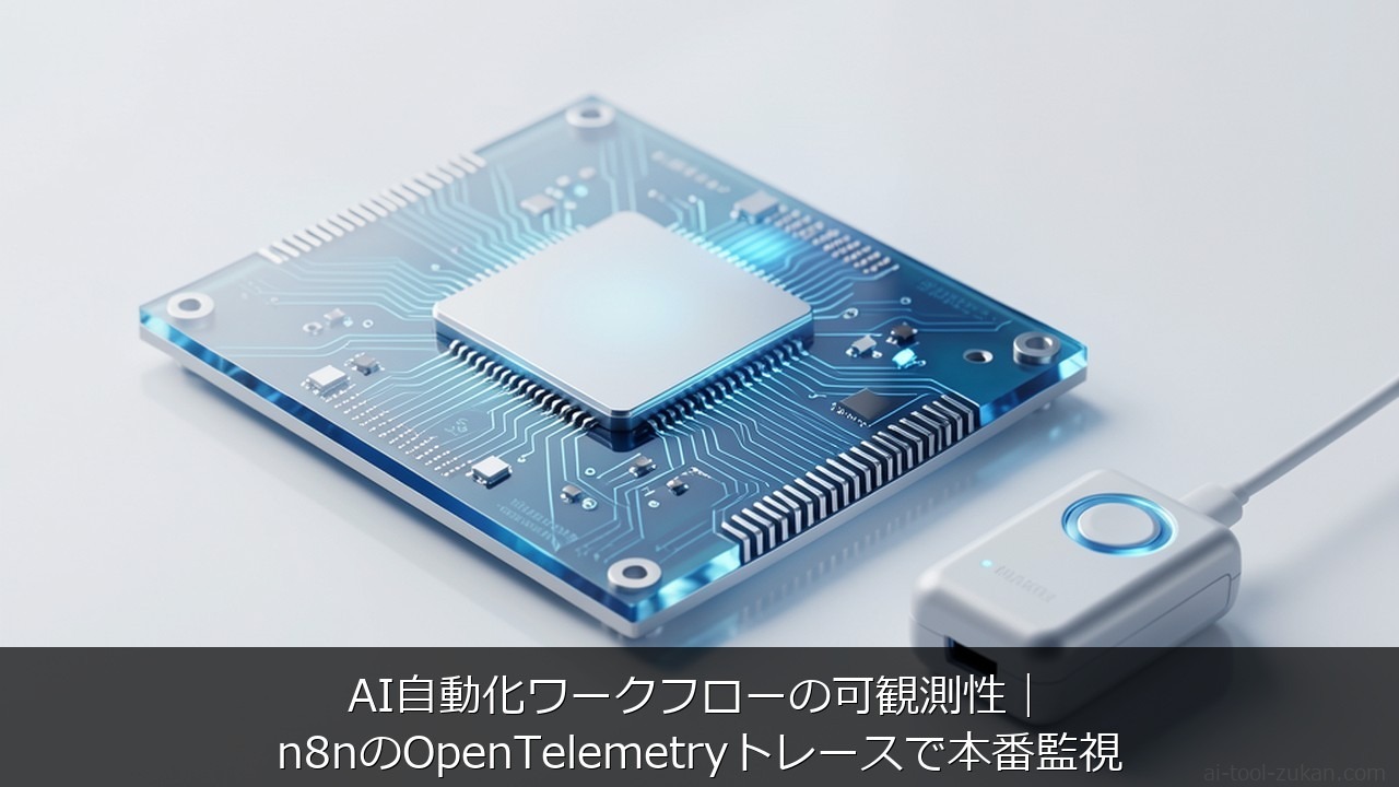 AI自動化ワークフローの可観測性｜n8nのOpenTelemetryトレースで本番監視 アイキャッチ