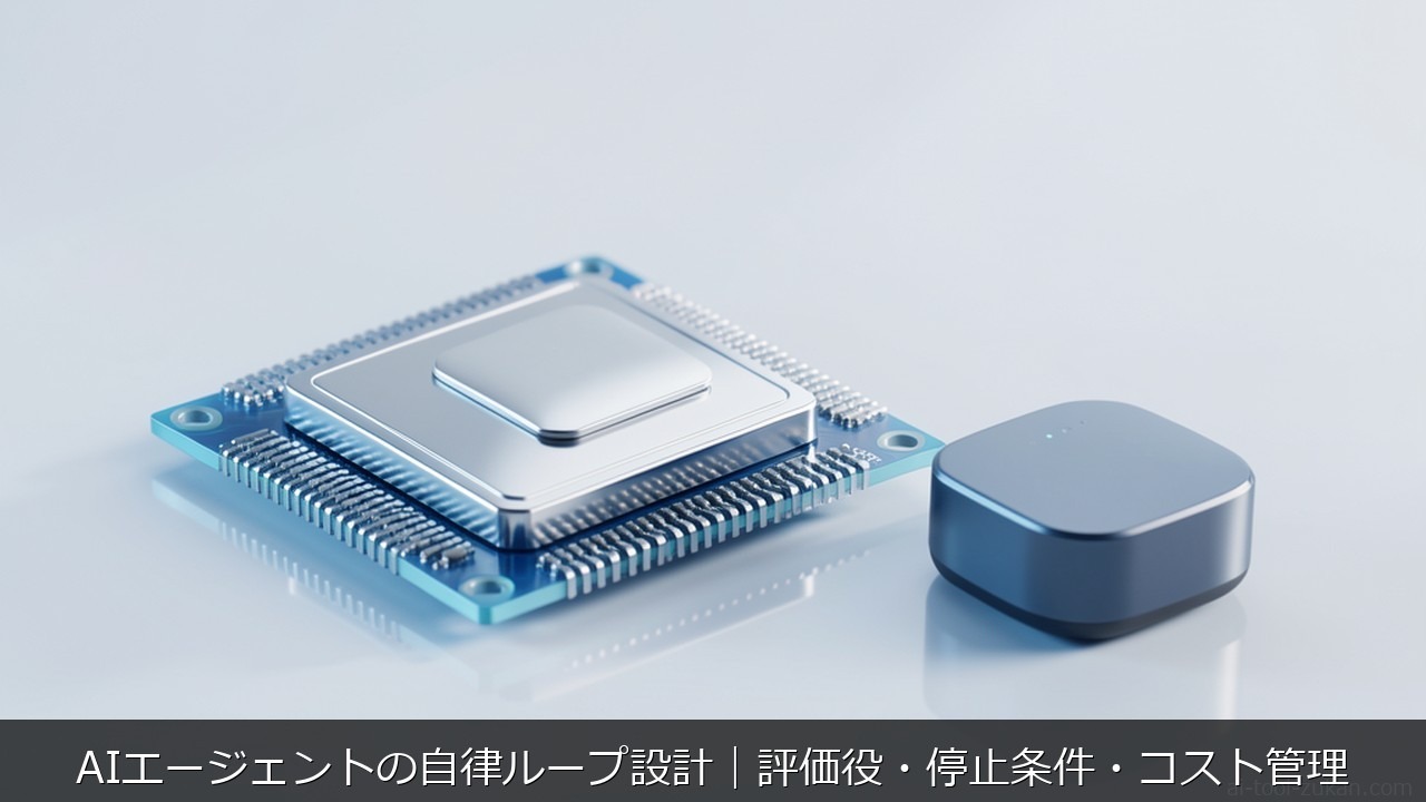 AIエージェントの自律ループ設計に関する記事のアイキャッチ画像 - AIエージェントの自律ループ設計｜評価役・停止条件・コスト管理