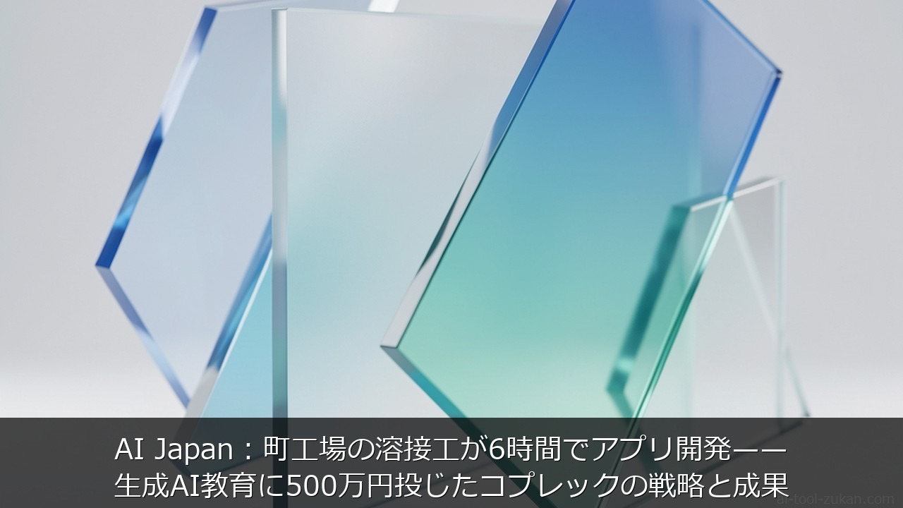 AI Japan：町工場の溶接工が6時間でアプリ開発——生成AI教育に500万円投じたコプレックの戦 のアイキャッチ画像