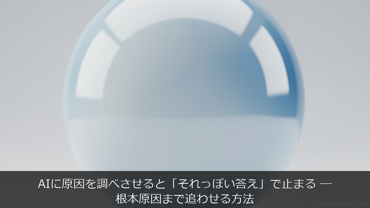 AIに原因を調べさせると「それっぽい答え」で止まる ― 根本原因まで追わせる方法のアイキャッチ画像