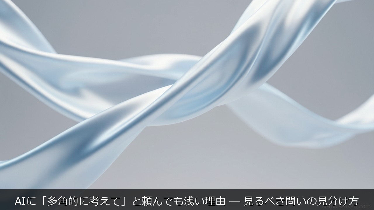 AIに「多角的に考えて」と頼んでも浅い理由 ― 見るべき問いの見分け方のアイキャッチ画像