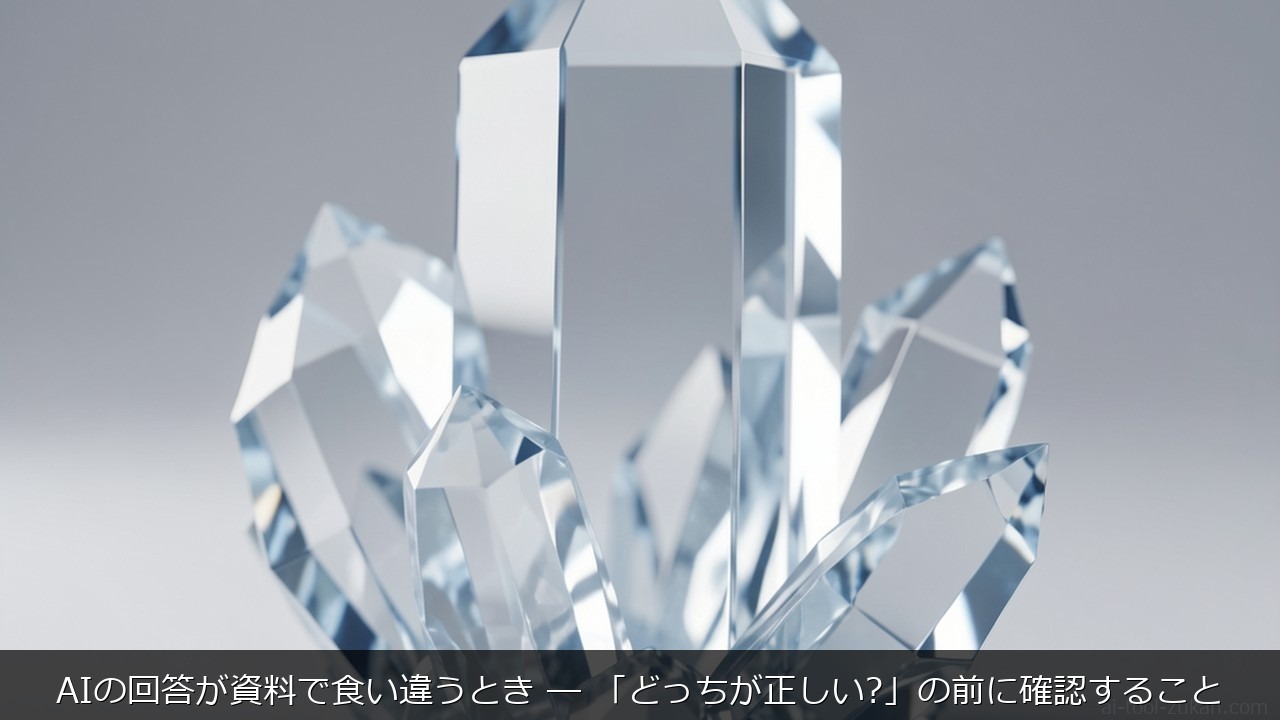 AIの回答が資料で食い違うとき ― 「どっちが正しい?」の前に確認することのアイキャッチ画像