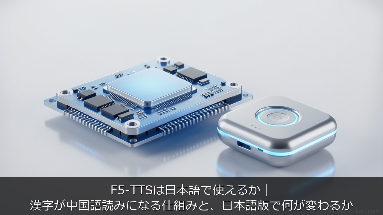 F5-TTS 日本語に関する記事のアイキャッチ画像 - F5-TTSは日本語で使えるか｜漢字が中国語読みになる仕組みと、日本語版で何が変わるか